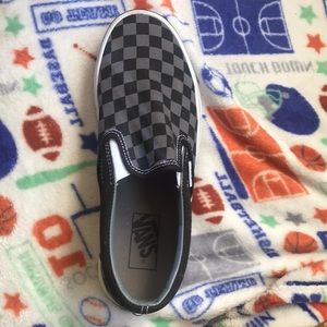 Black and Grey Checker Vans